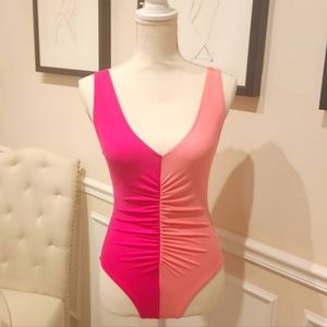PINK COLORBLOCK SWIMSUIT